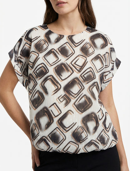 Top de manga corta con estampados gráficos - Negro