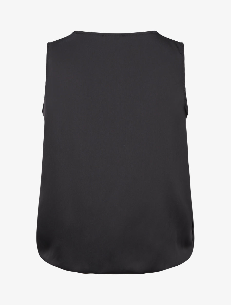 Top boule satiné à bijou métallique - Noir - 2