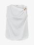 Top boule satiné à bijou métallique - Blanc - 1