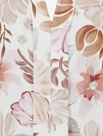 Top sans manches imprimé fleuri - Marron - 3