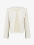 Veste droite à col rond et épaulettes - Beige clair - 1
