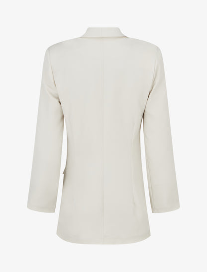 Blazer uni à manches longue - Beige - 2