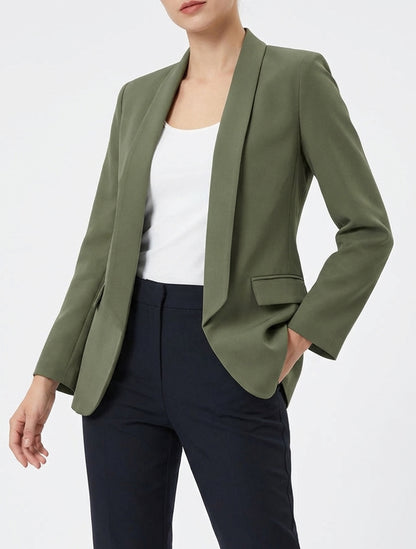 Blazer liso de mangas largas - Caqui