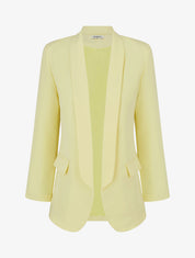 Blazer uni à manches longue - Jaune citron - 1