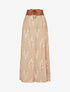Jupe longue imprimé feuilles - Camel - 1