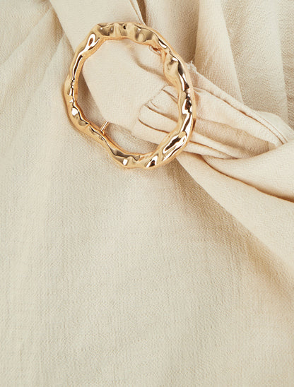 Top droit à dos nageur et bretelles bijoux - Beige - 3