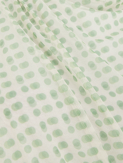 Top sans manches en tulle à pois - Vert - 3
