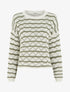 Pull ajouré à rayures fantaisies - Kaki - 1