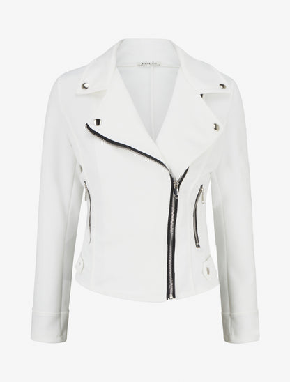 Veste en suédine style perfecto - Blanc - 1