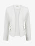 Veste en suédine à poches décoratives zippées - Blanc - 1