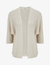 Gilet droit ouvert en maille - Beige - 1