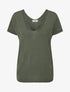 Top droit en maille à manches courtes - Kaki - 1