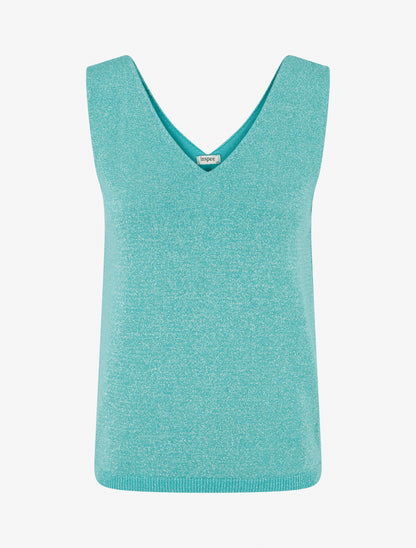 Top sans manches irisé - Turquoise - 1