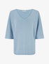 Pull fin irisé à manches 3/4 - Bleu ciel - 1
