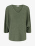 Pull fin irisé à manches 3/4 - Kaki - 1