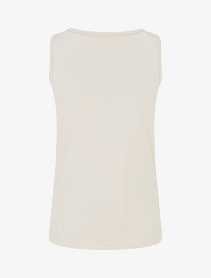 Top sans manches effet drapé à bretelle bijou - Beige - 2