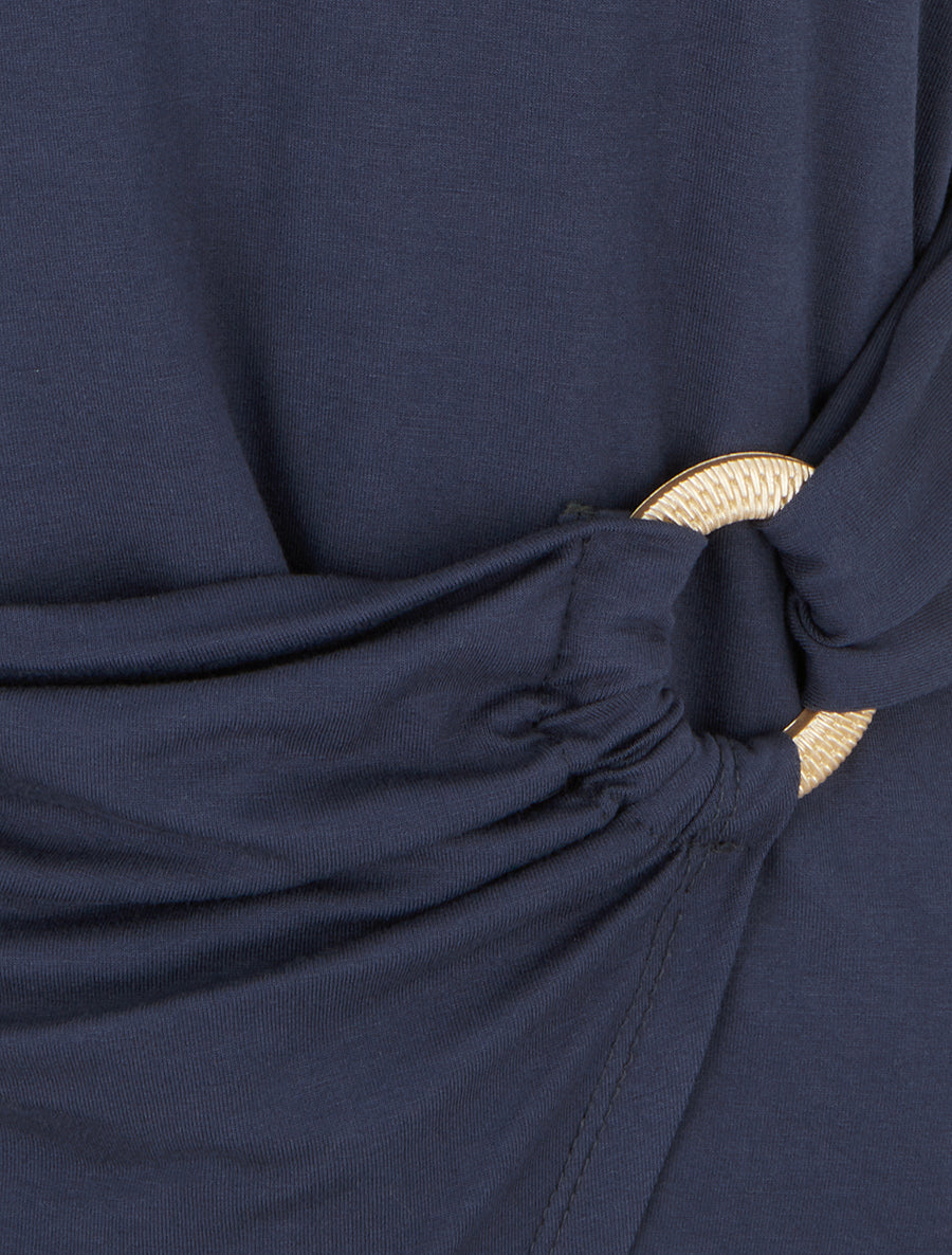 Top uni sans manches à anneau - Marine - 3