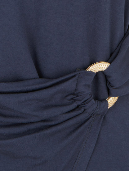 Top uni sans manches à anneau - Marine - 3