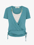 Top effet superposé à chaînes - Turquoise - 1
