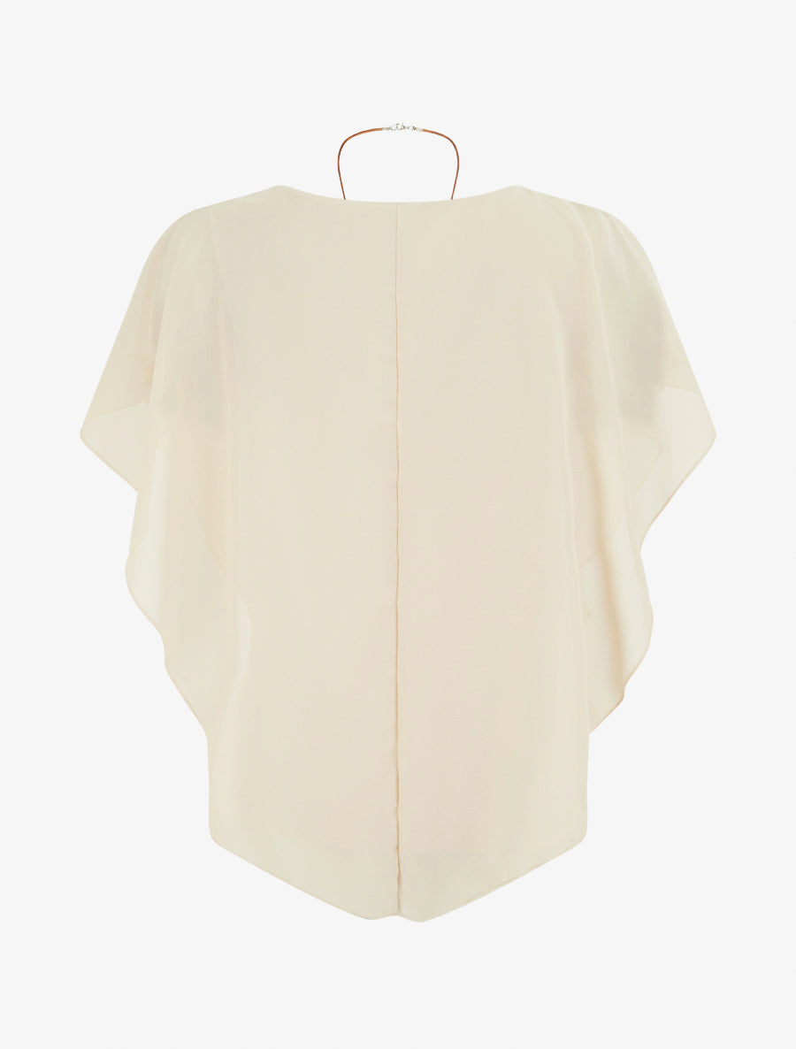 Top droit fluide en voile - Beige - 2