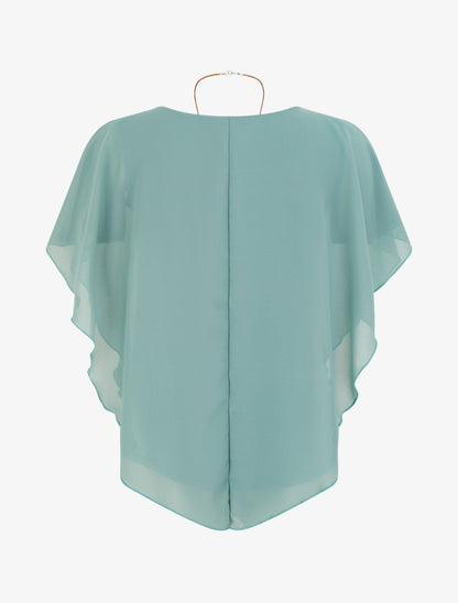 Top droit fluide en voile - Turquoise - 2