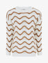 Pull ajouré en maille à vagues - Camel - 1