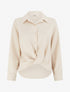 Chemisier noué asymétrique - Beige - 1