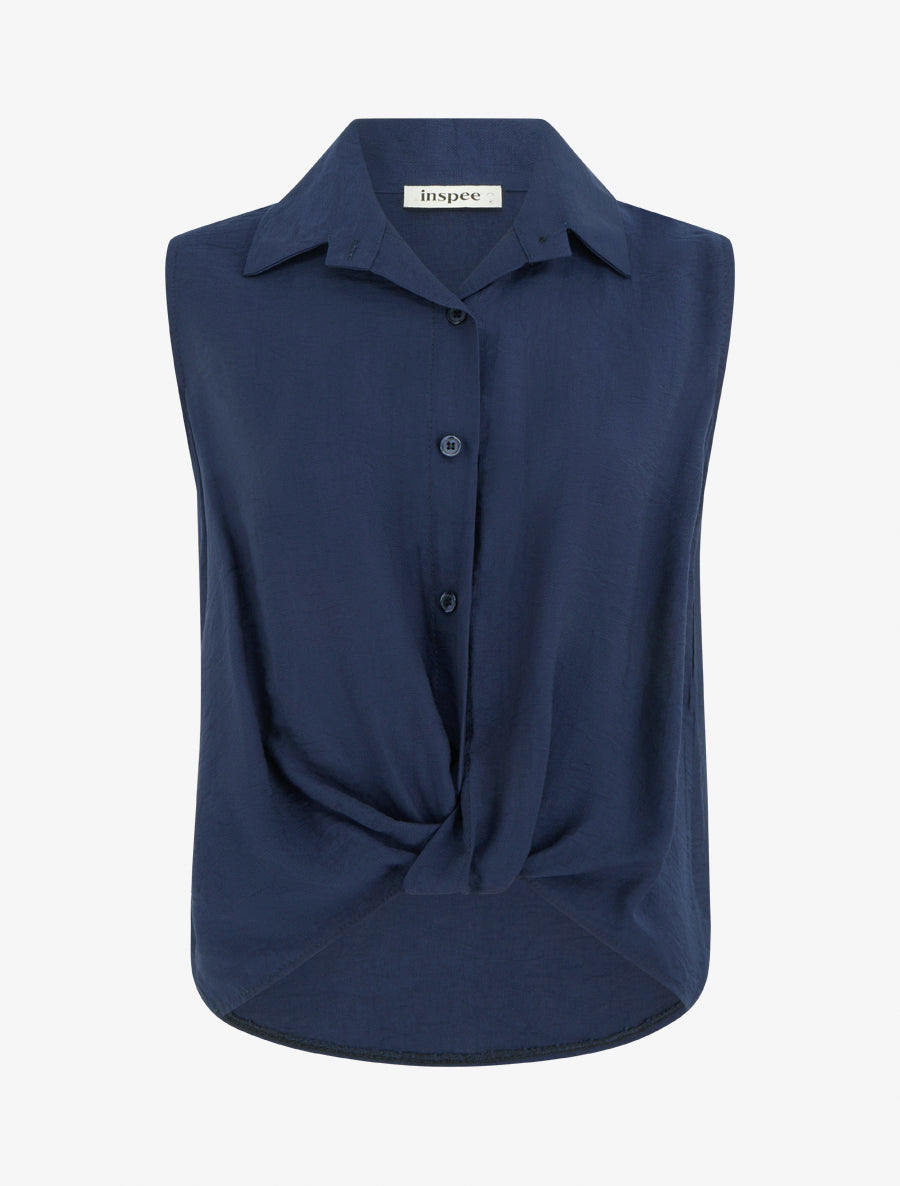 Top fluide effet noué - Marine - 1