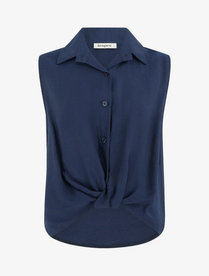 Top fluide effet noué - Marine - 1