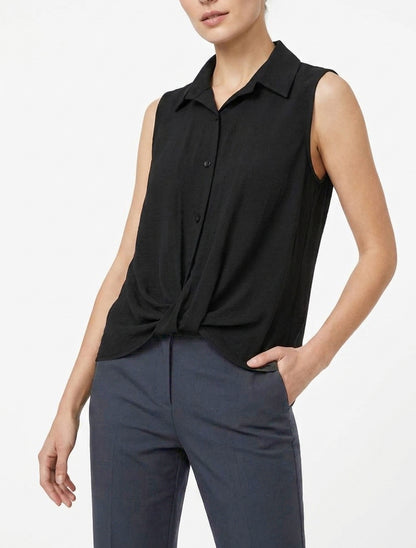 Top fluido efecto anudado - Negro