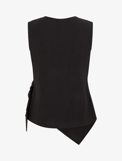 Top croisé à empiècement bijou - Noir - 2