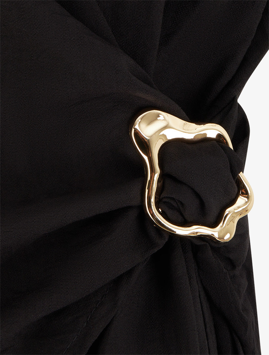 Top croisé à empiècement bijou - Noir - 3