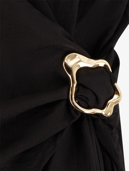 Top croisé à empiècement bijou - Noir - 3