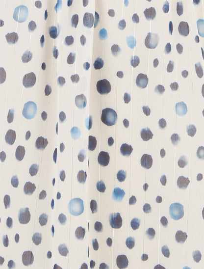 Robe coupe évasée imprimé pois fantaisies - Marine - 3