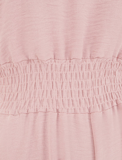 Combinaison unie à bretelles à motif coeurs - Vieux rose - 3