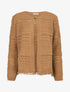 Gilet en maille ajourée à 1 bouton - Camel - 1