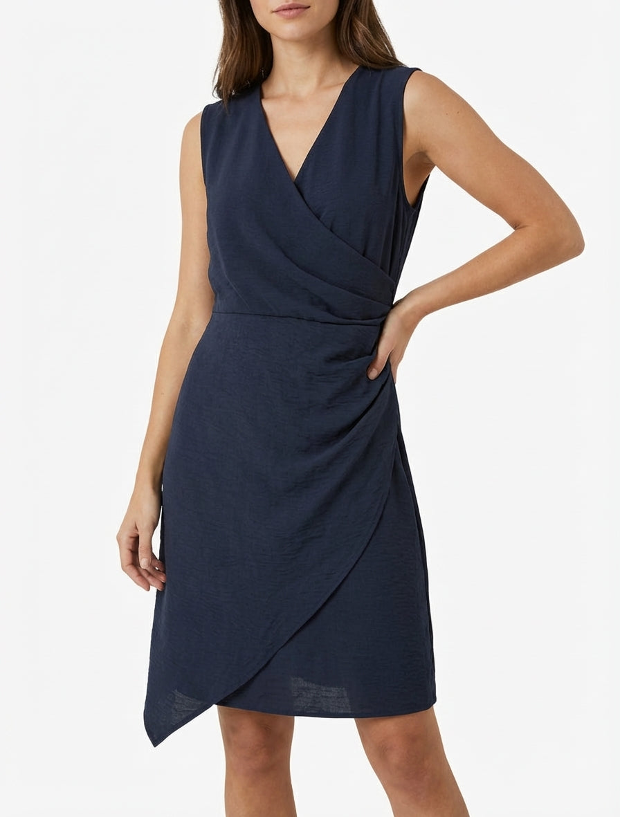 Vestido sin mangas estilo cruzado - Marine