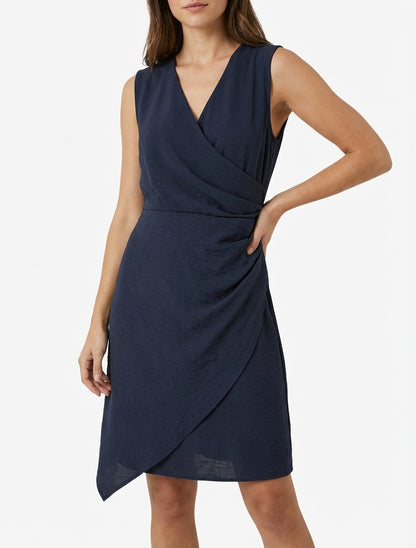 Vestido sin mangas estilo cruzado - Marine