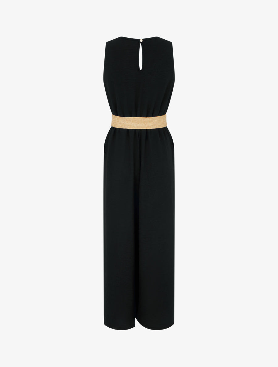 Combinaison ample à bords brodés - Noir - 2