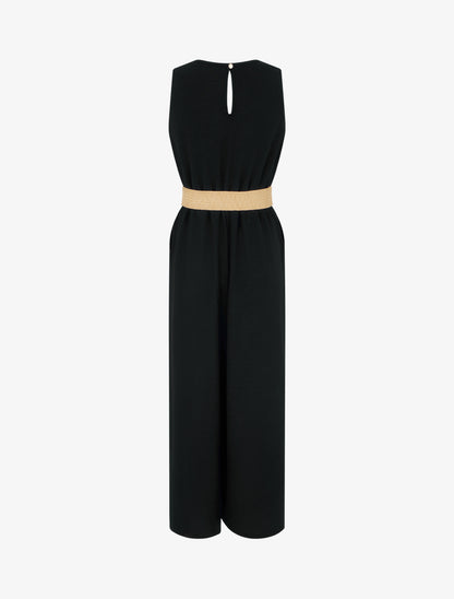 Combinaison ample à bords brodés - Noir - 2