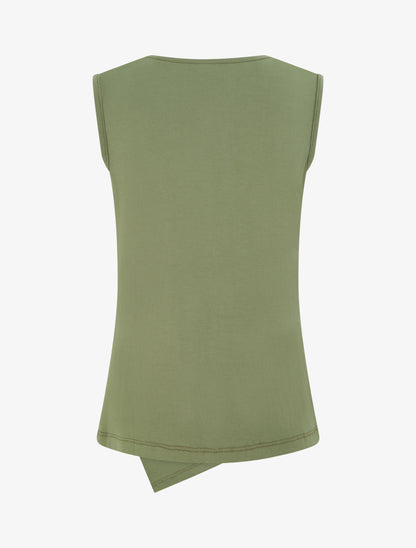 Top uni sans manches à col rond - Kaki - 2