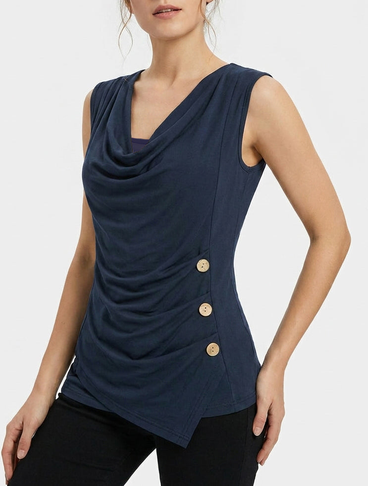 Top sin mangas con cuello redondo - Marine