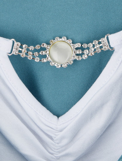 Top sans manches effet superposé à bijou - Bleu clair - 3