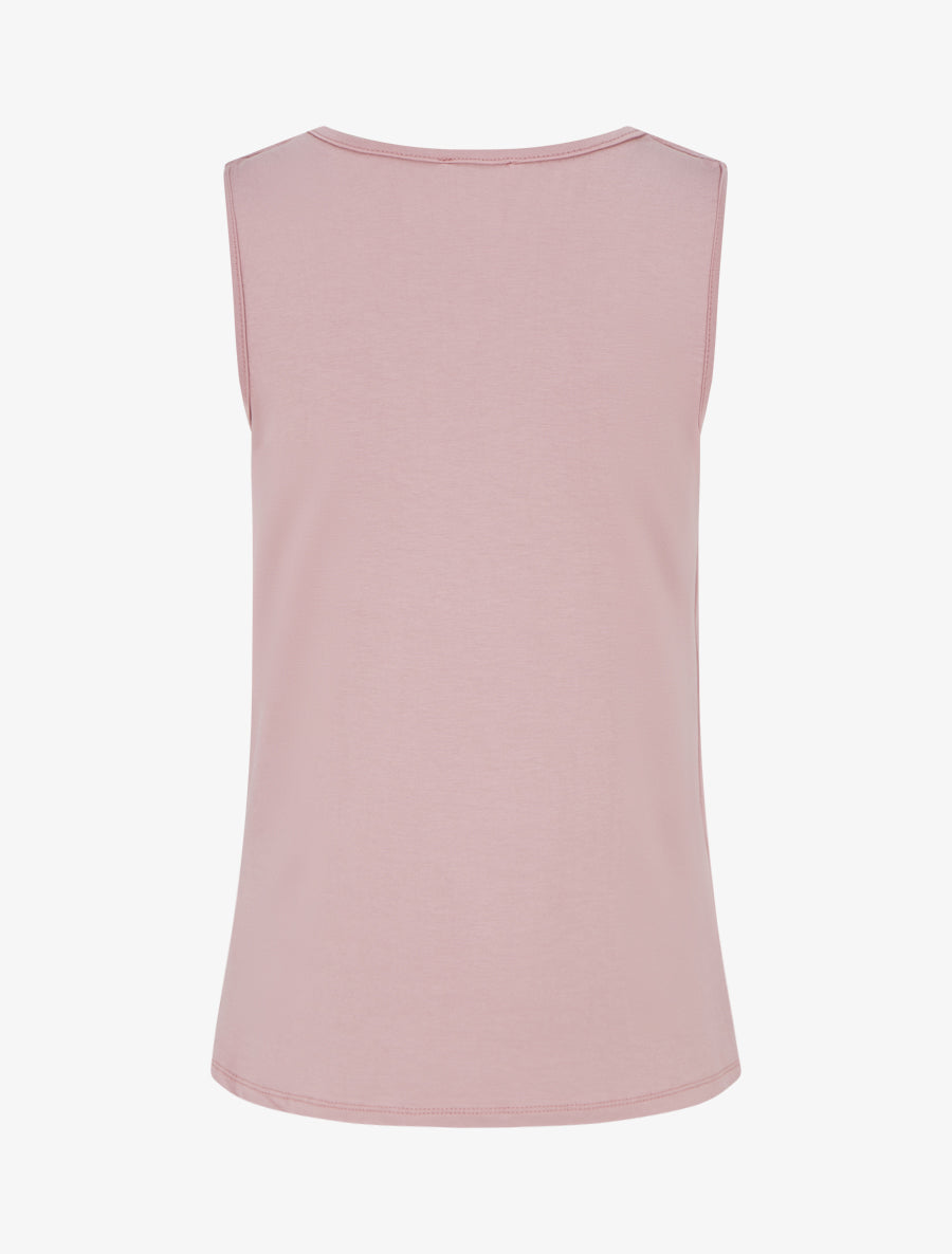 Top sans manches effet superposé à bijou - Rose - 2