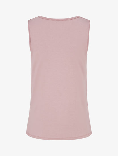Top sans manches effet superposé à bijou - Rose - 2