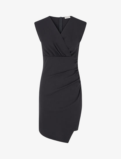 Robe sans manches unie style portefeuille - Noir - 1