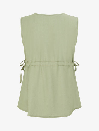 Top fluide à col V - Kaki - 2