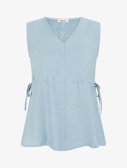 Top fluide à col V - Bleu - 1