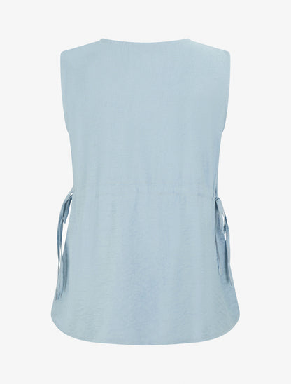 Top fluide à col V - Bleu - 2