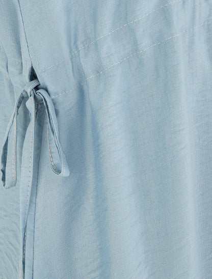 Top fluide à col V - Bleu - 3